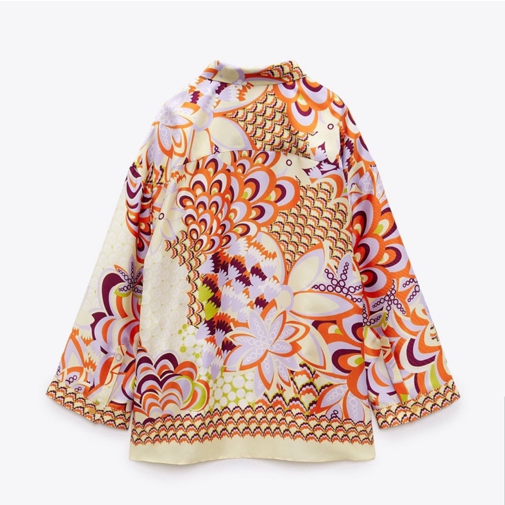 NWT Zara Printed Top( L )  ➕Shorts ( XL ) Retro look Set - Picture 10 of 16